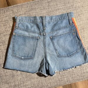 Madewell The Perfect Jean Short Side Tuxedo Stripes Washed Denim Blue 27